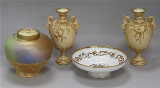 A small collection of Royal Worcester ceramics, H 16.5cm (largest)